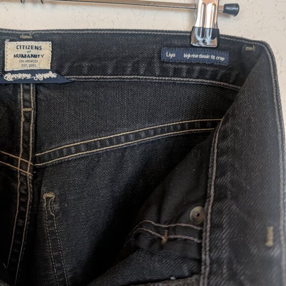 COH Vintage Liya High Rise Classic Fit Distressed Crop Jean, Dark Tempest - Picture 10 of 13